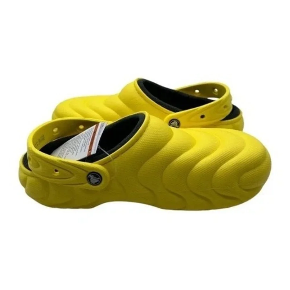 Crocs Classic Lined Overpuff Clogs Cyber‎ Yellow 210059-77J Sz 10M 12W